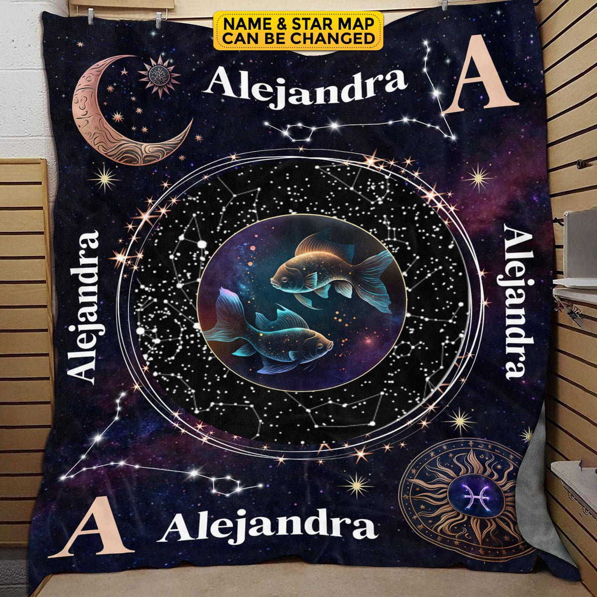 Personalized Pisces Star Map Flannel Constellations Blanket Warm & Soft – 12 Horoscope Astrology Throw Blankets