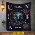 Personalized Taurus Star Map Flannel Constellations Blanket Warm & Soft – 12 Horoscope Astrology Throw Blankets