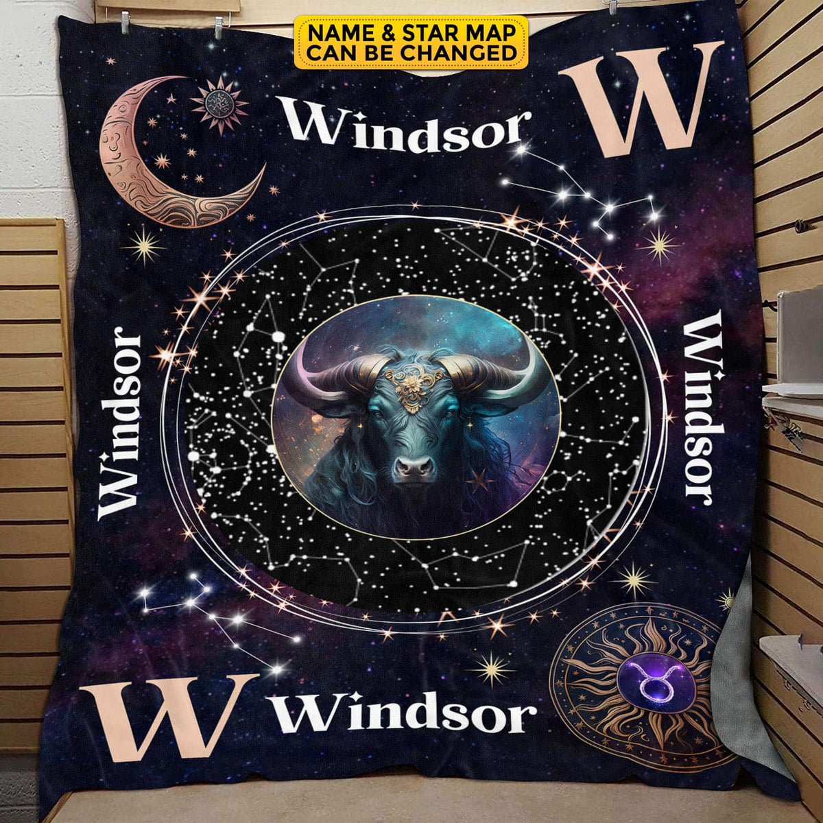 Personalized Taurus Star Map Flannel Constellations Blanket Warm & Soft – 12 Horoscope Astrology Throw Blankets