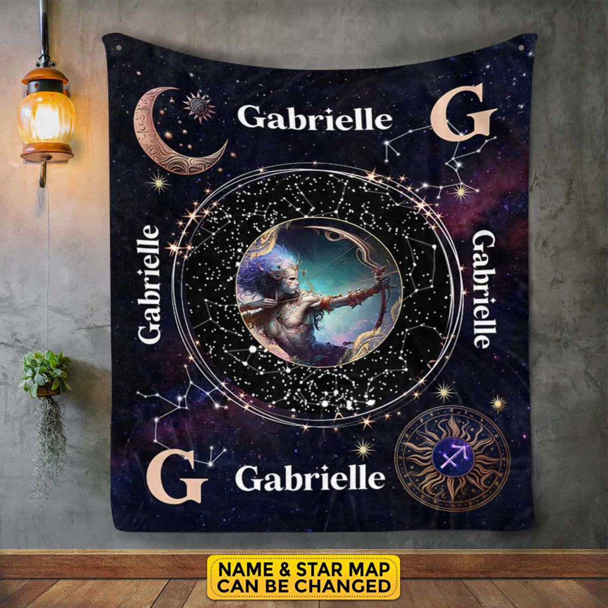 Personalized Sagittarius Star Map Flannel Constellations Blanket Warm & Soft – 12 Horoscope Astrology Throw Blankets