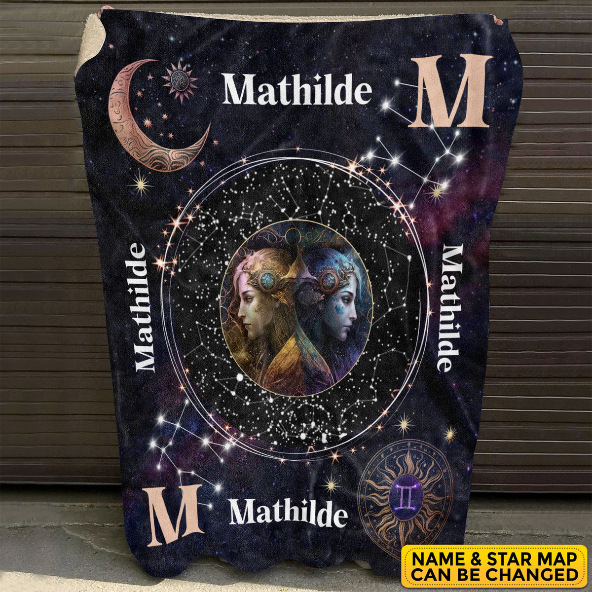 Personalized Gemini Star Map Flannel Constellations Blanket Warm & Soft – 12 Horoscope Astrology Throw Blankets