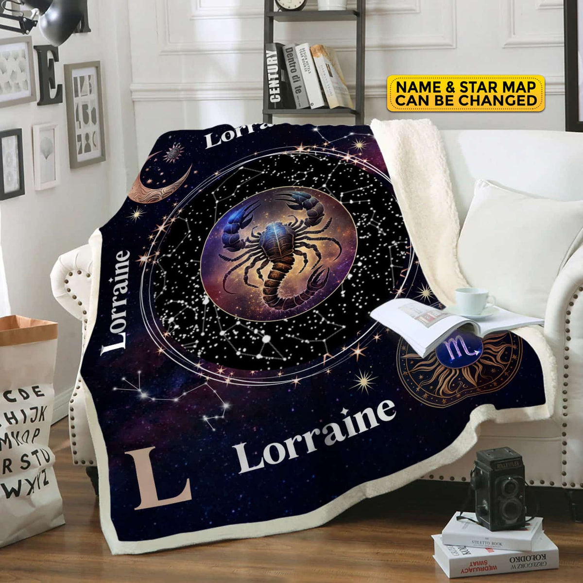 Personalized Scorpio Star Map Flannel Constellations Blanket Warm & Soft – 12 Horoscope Astrology Throw Blankets