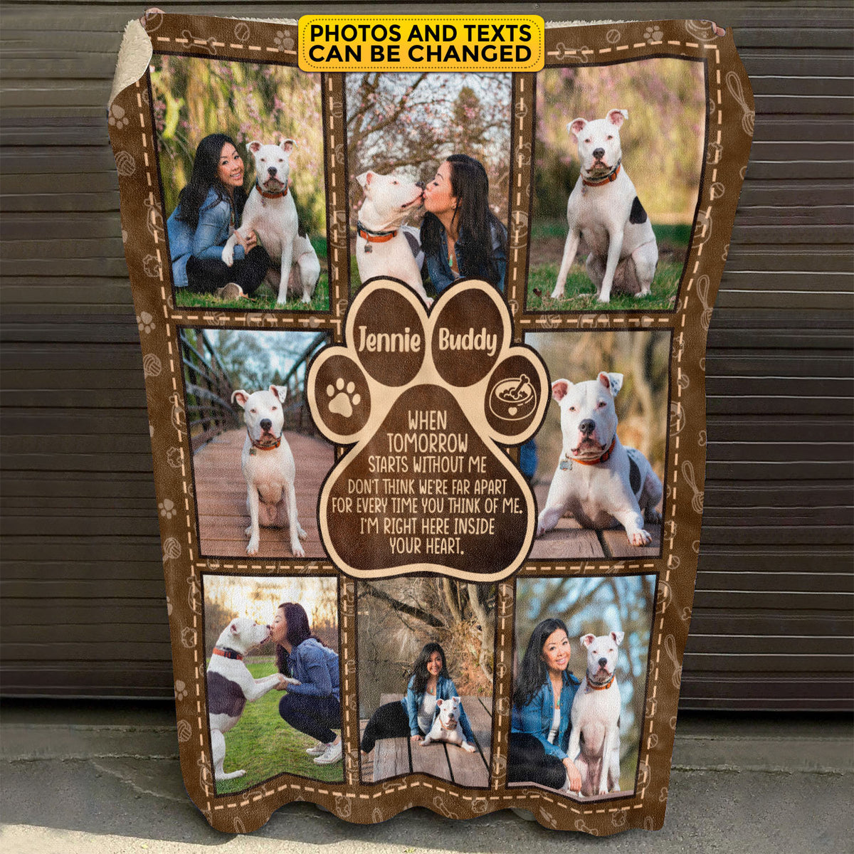 Personalized Dog Photo Blanket – Dog Dad Blanket with Photo – Dog Gifts