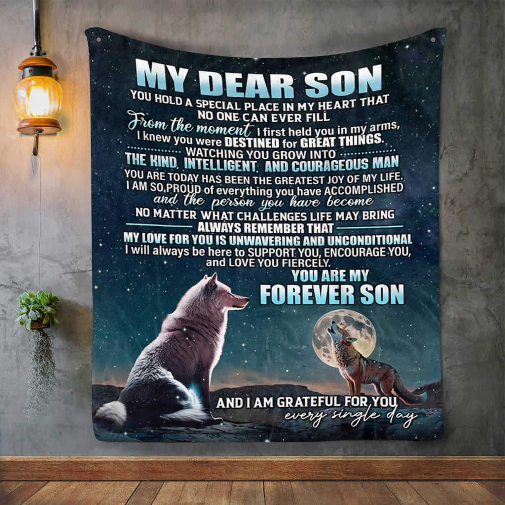 My Dear Son Blanket Gifts for Son – Throw Blankets Son Gifts from Dad for Son Birthday Blanket