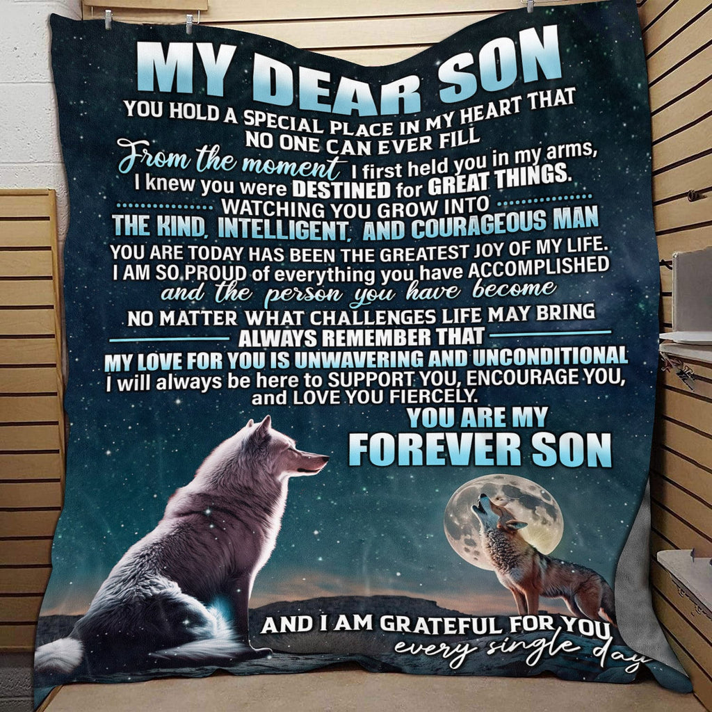 My Dear Son Blanket Gifts for Son – Throw Blankets Son Gifts from Dad for Son Birthday Blanket