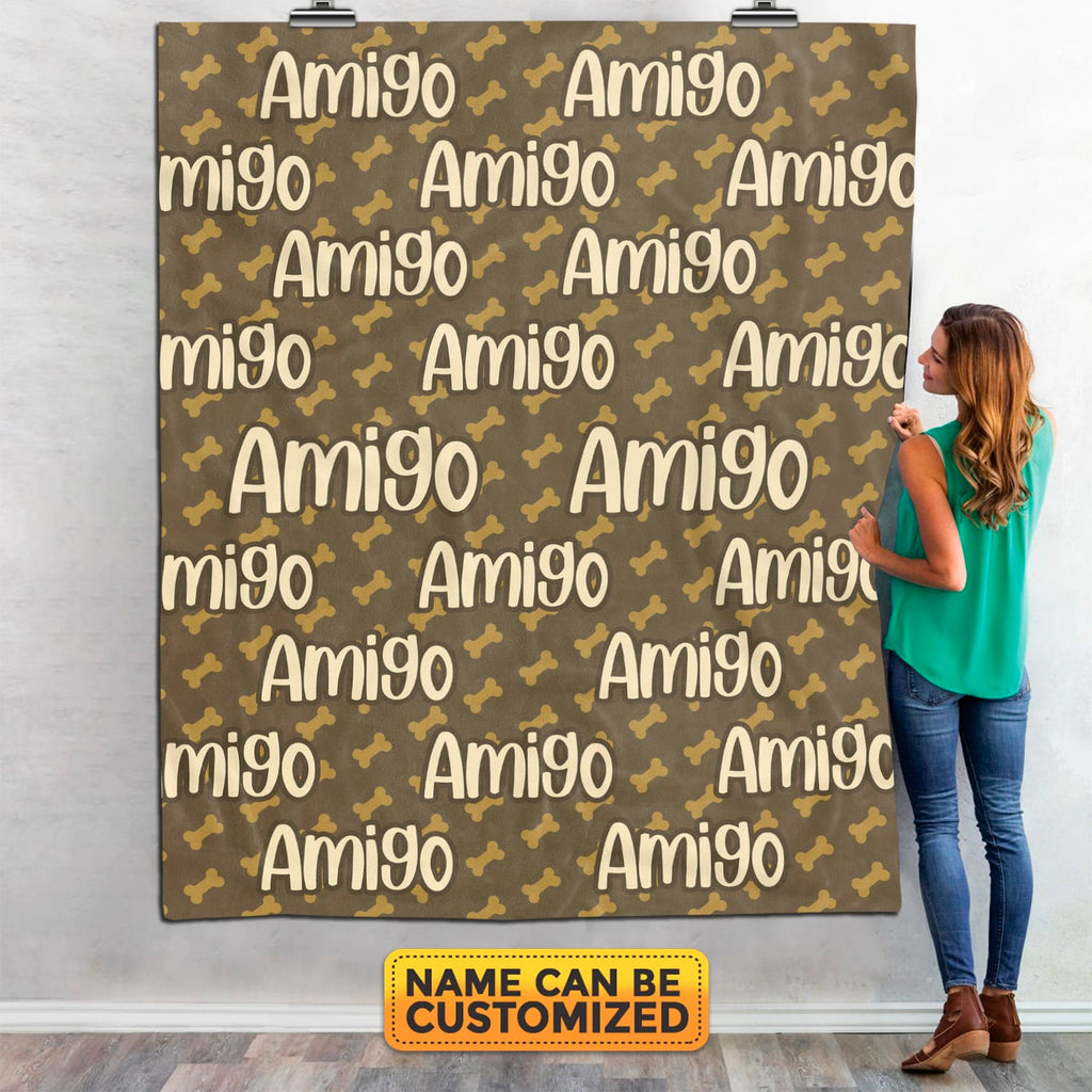 Personalized Pet Name Blanket – Custom Name and Background Blanket for Pet