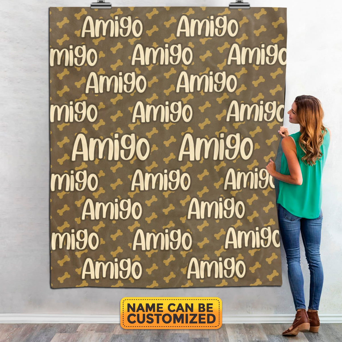 Personalized Pet Name Blanket – Custom Name and Background Blanket for Pet