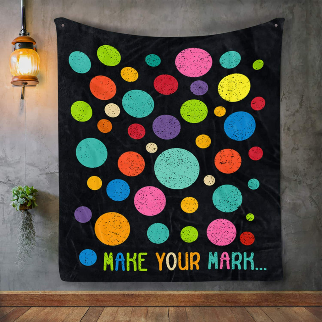 Make Mark Colorful Dots International Dot Day Fleece Blanket – Premium Blanket