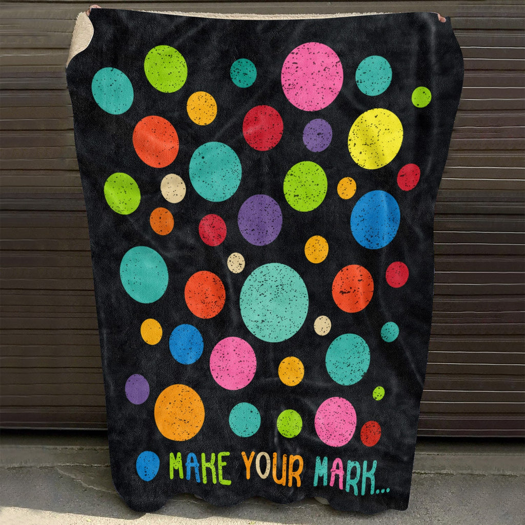 Make Mark Colorful Dots International Dot Day Fleece Blanket – Premium Blanket