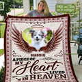 Custom Photo A Piece Of My Heart Lives In Heaven Dog Memorial Fleece Blanket – Mink Sherpa Blanket – Woven Blanket
