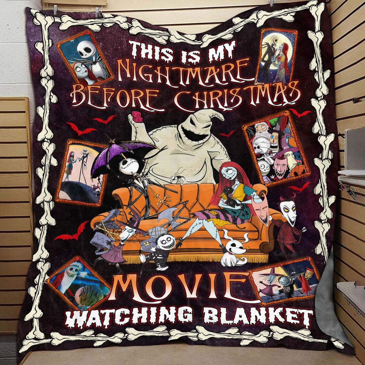 This Is My Nightmare Before Christmas Movie Watching Fleece Blanket – Mink Sherpa Blanket – Woven Blanket