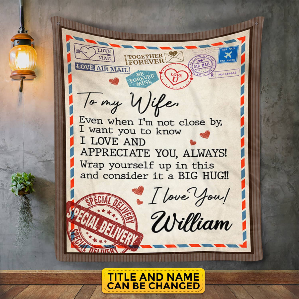 Personalized Even When I’m Not Close By Letter Fleece Blanket – Sherpa Blanket – Husband Wife Custom Blanket