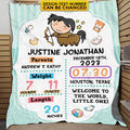 Personalized Birth Zodiac Blanket for Baby Boys and Girls – Customized Baby Blanket Name, Birth Date, Weight, Length