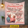 Personalized To My Granddaughter Fleece Blanket and Throws I Hugged This Soft Blanket From Grandma