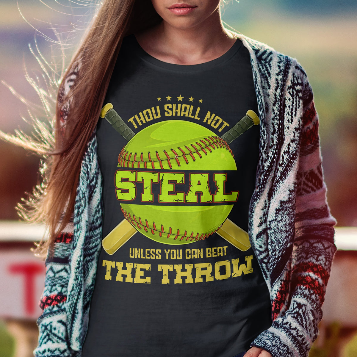 Thou Shall Not Steal Unless You Can Beat The Throw Funny Softball T-Shirt – Youth Shirt For Kids
