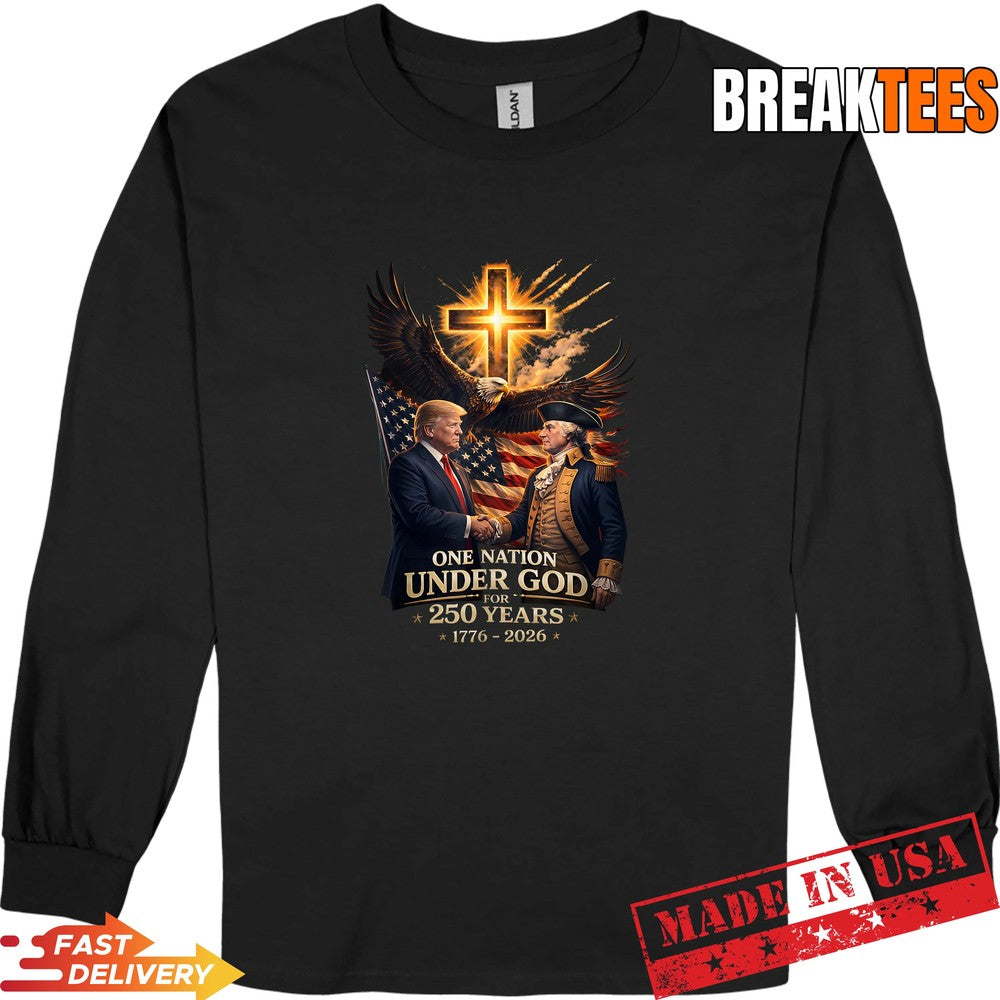 250 Years America Anniversary Trump Washington Christ Cross Shirt