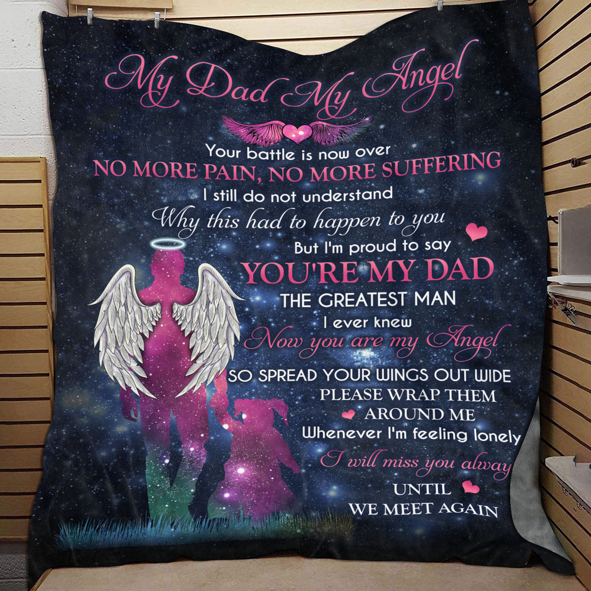 My Dad My Angel Your Battle Is Now Over No More Pain No More Suffering Gifts From Daughter Fleece Blanket – Mink Blanket