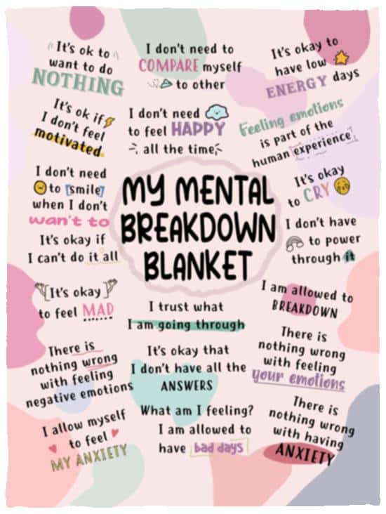 My Mental Breakdown Blanket – Mental Health Inspirational Gifts for Women Men