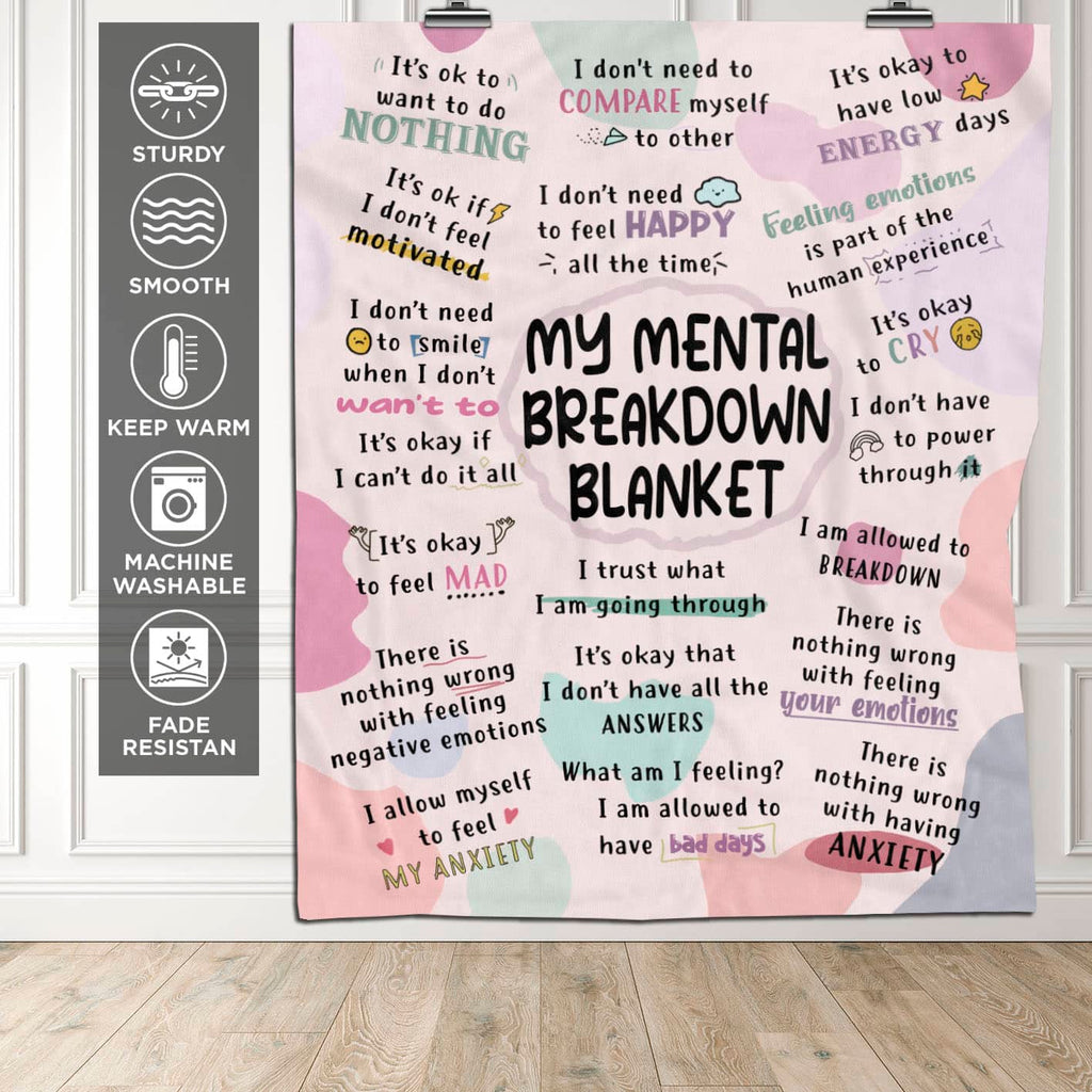 My Mental Breakdown Blanket – Mental Health Inspirational Gifts for Women Men