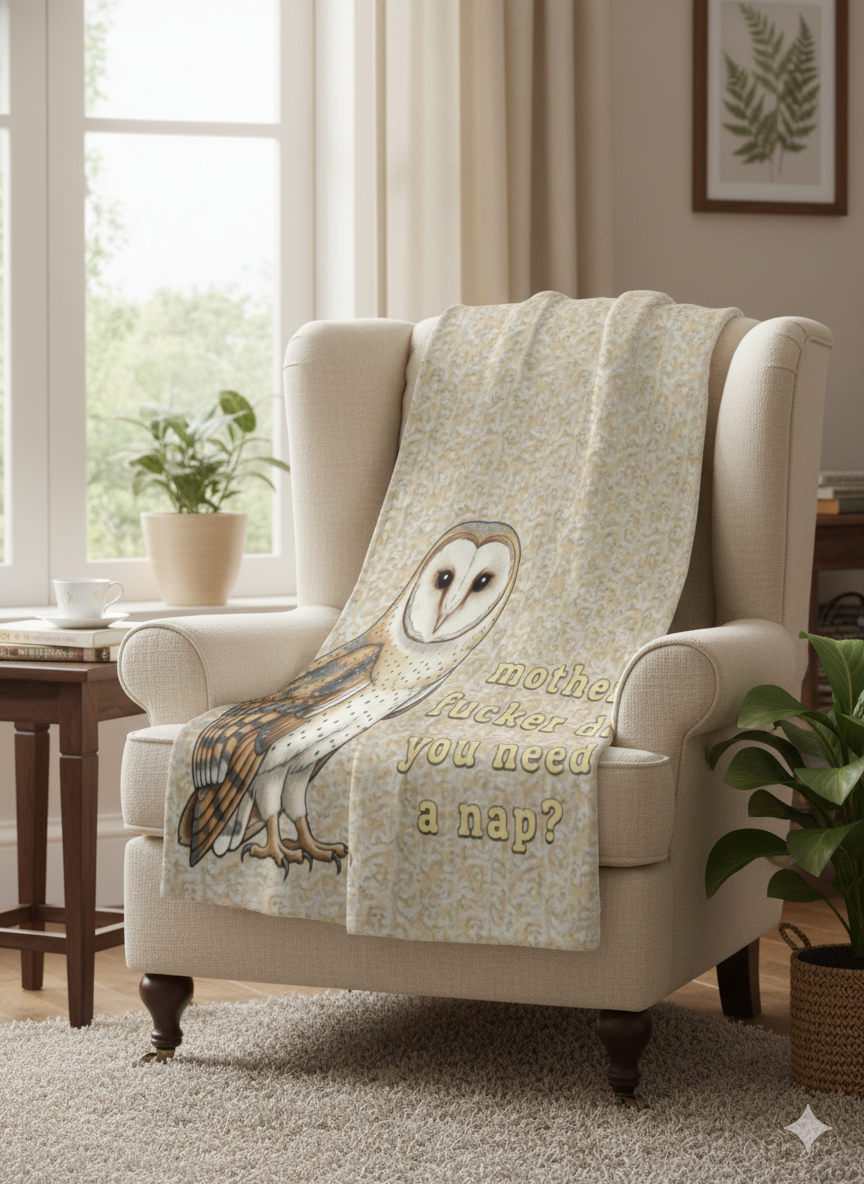 Funny Owl Mother Fucker Do You Need A Nap Fleece Blanket – Sherpa Blanket