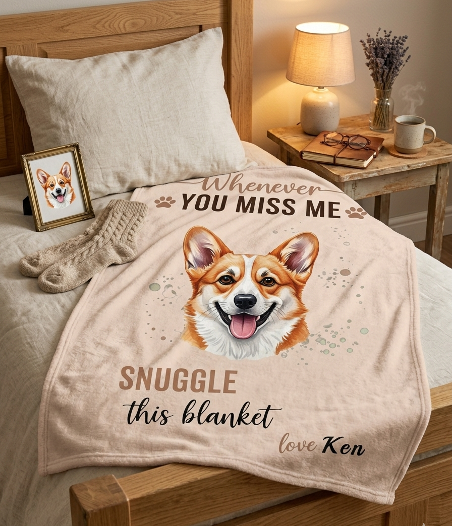 Personalized Dog Memorial Blanket Using Pet Photo + Name Custom Pet Dog Cat Memorial Gift