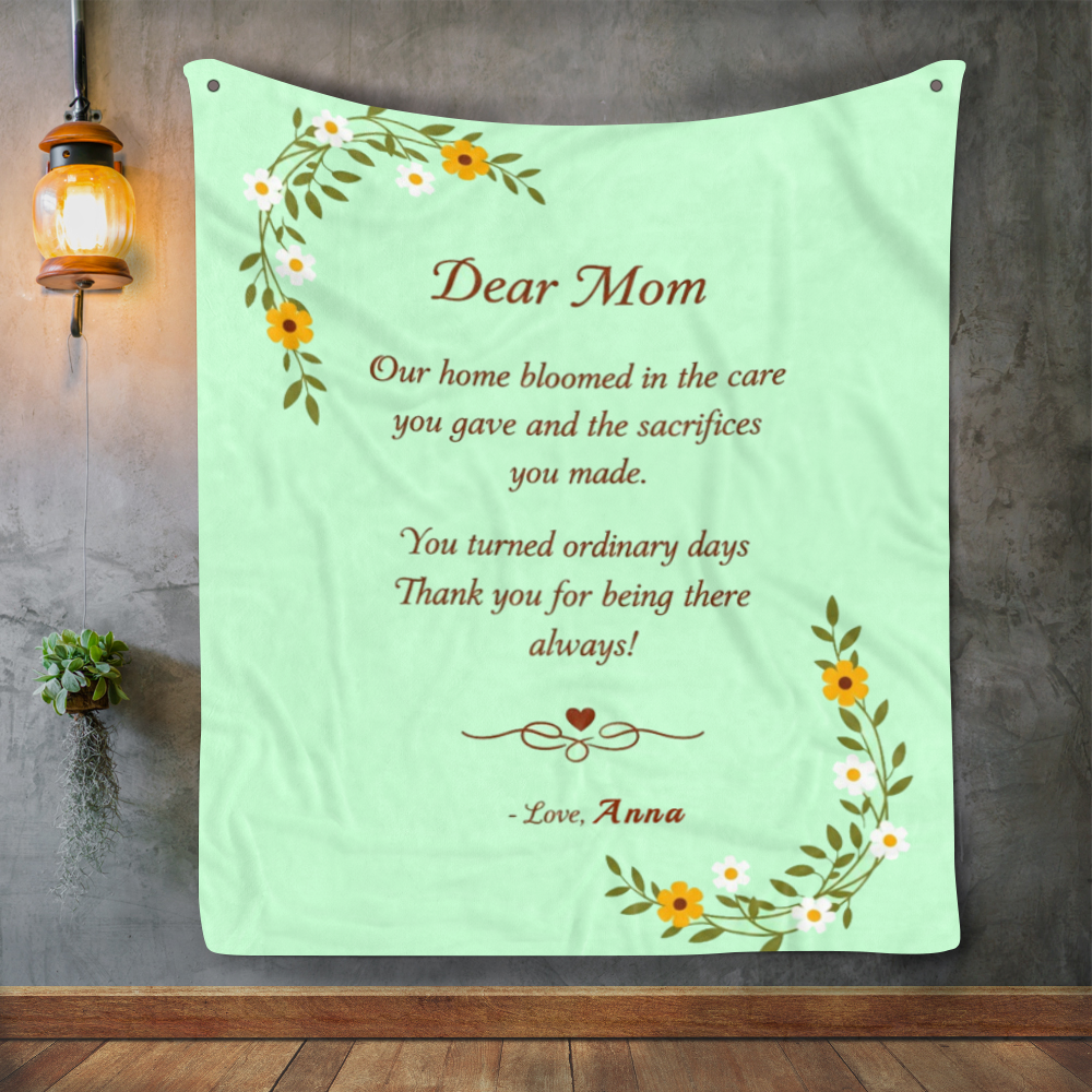 Dear Mom Personalized Blanket – Personalized Throw Blanket for MOM – Emotional Mother’s Day Gift
