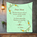 Dear Mom Personalized Blanket – Personalized Throw Blanket for MOM – Emotional Mother’s Day Gift
