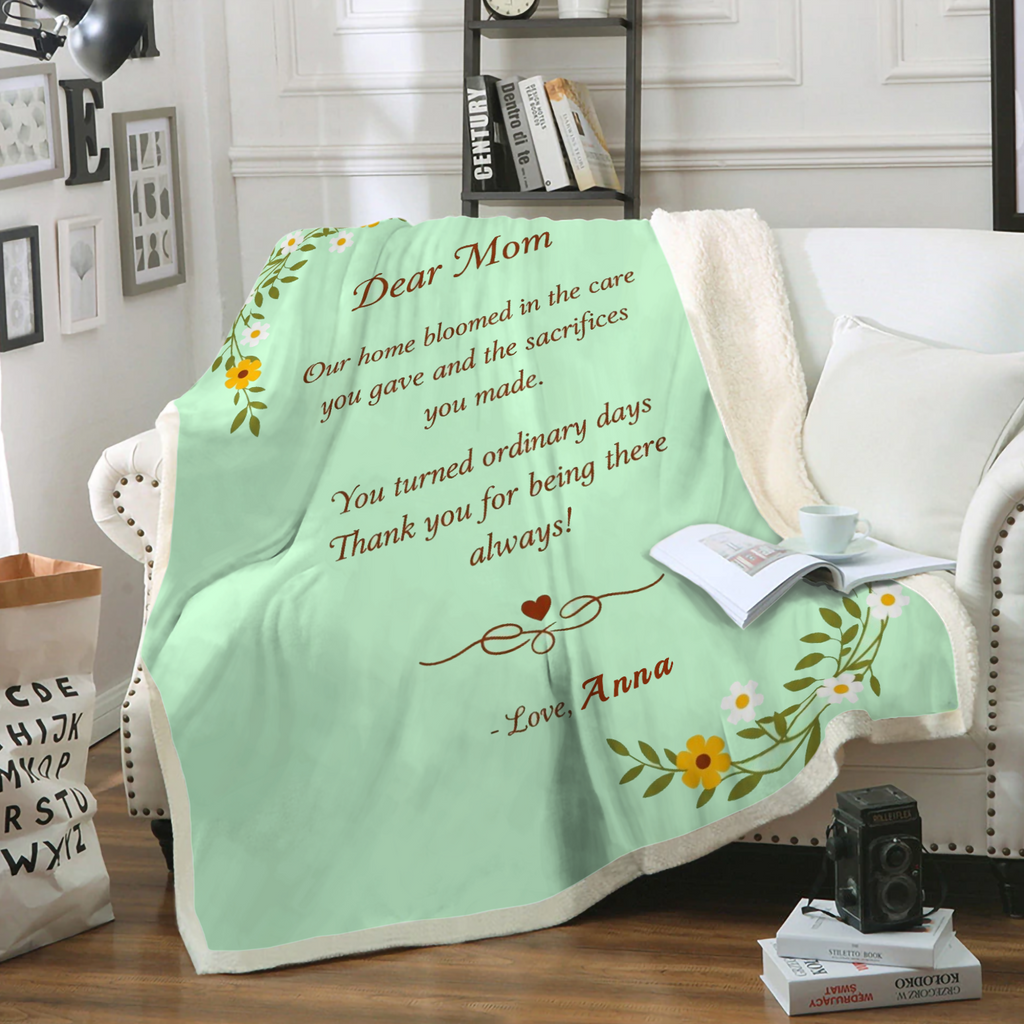 Dear Mom Personalized Blanket – Personalized Throw Blanket for MOM – Emotional Mother’s Day Gift