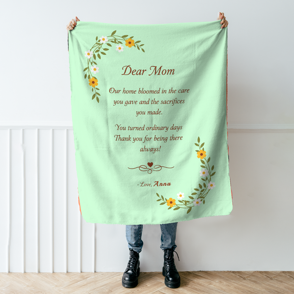 Dear Mom Personalized Blanket – Personalized Throw Blanket for MOM – Emotional Mother’s Day Gift