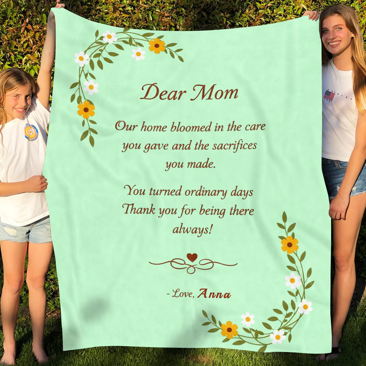 Dear Mom Personalized Blanket – Personalized Throw Blanket for MOM – Emotional Mother’s Day Gift