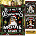 Personalized I Just Want To Watch Christmas Movie With My Dog Blanket – Christmas Dog Breeds Fleece Blanket