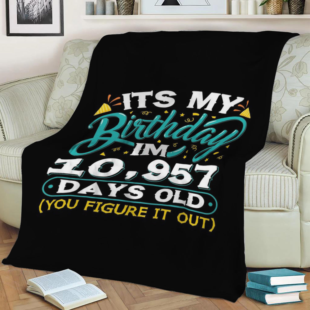 30th Birthday Idea Funny Fleece Throw Blanket