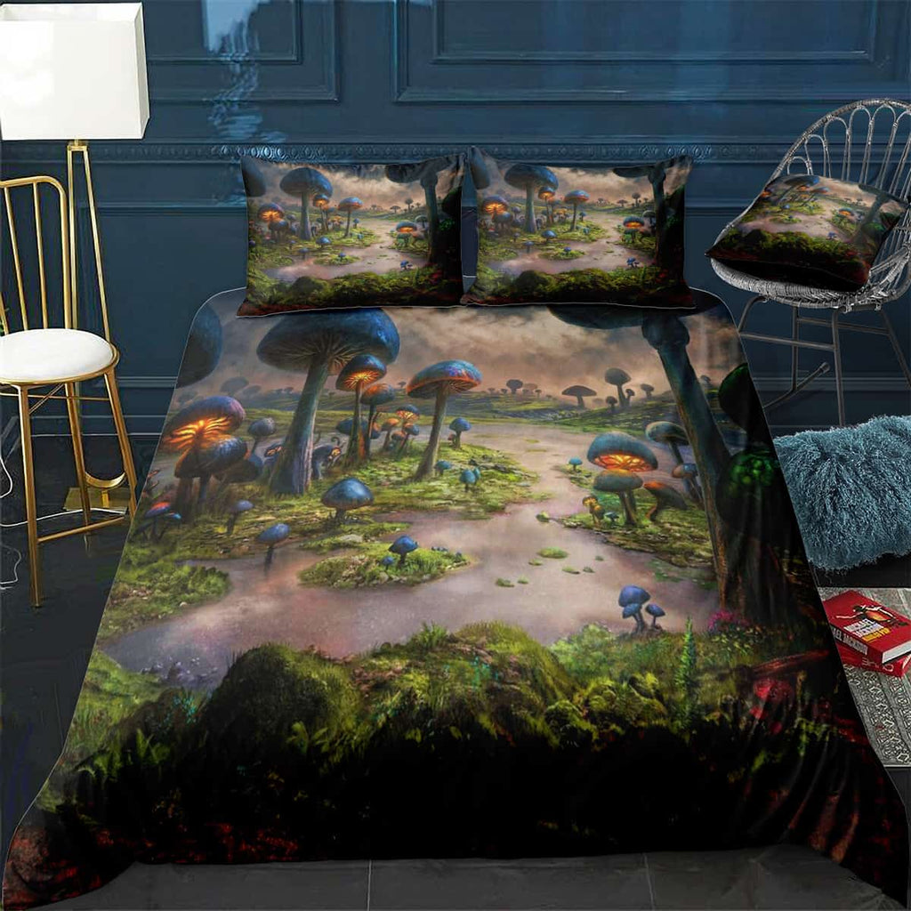 3D Graphics Mushroom Bedding Set (Duvet Cover & Pillow Shams)