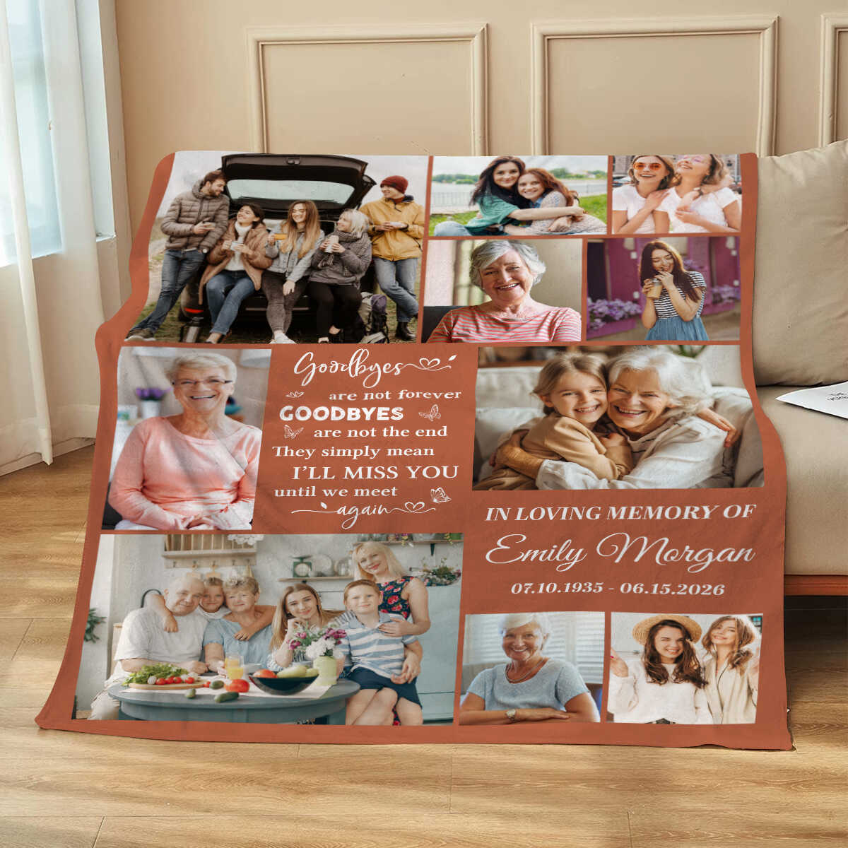 Personalized Memorial Blanket With Photos, Custom In Loving Memory Photo Collage Blanket, Loss Of Loved One Blanket, Bereavement Gift, Sympathy Gift