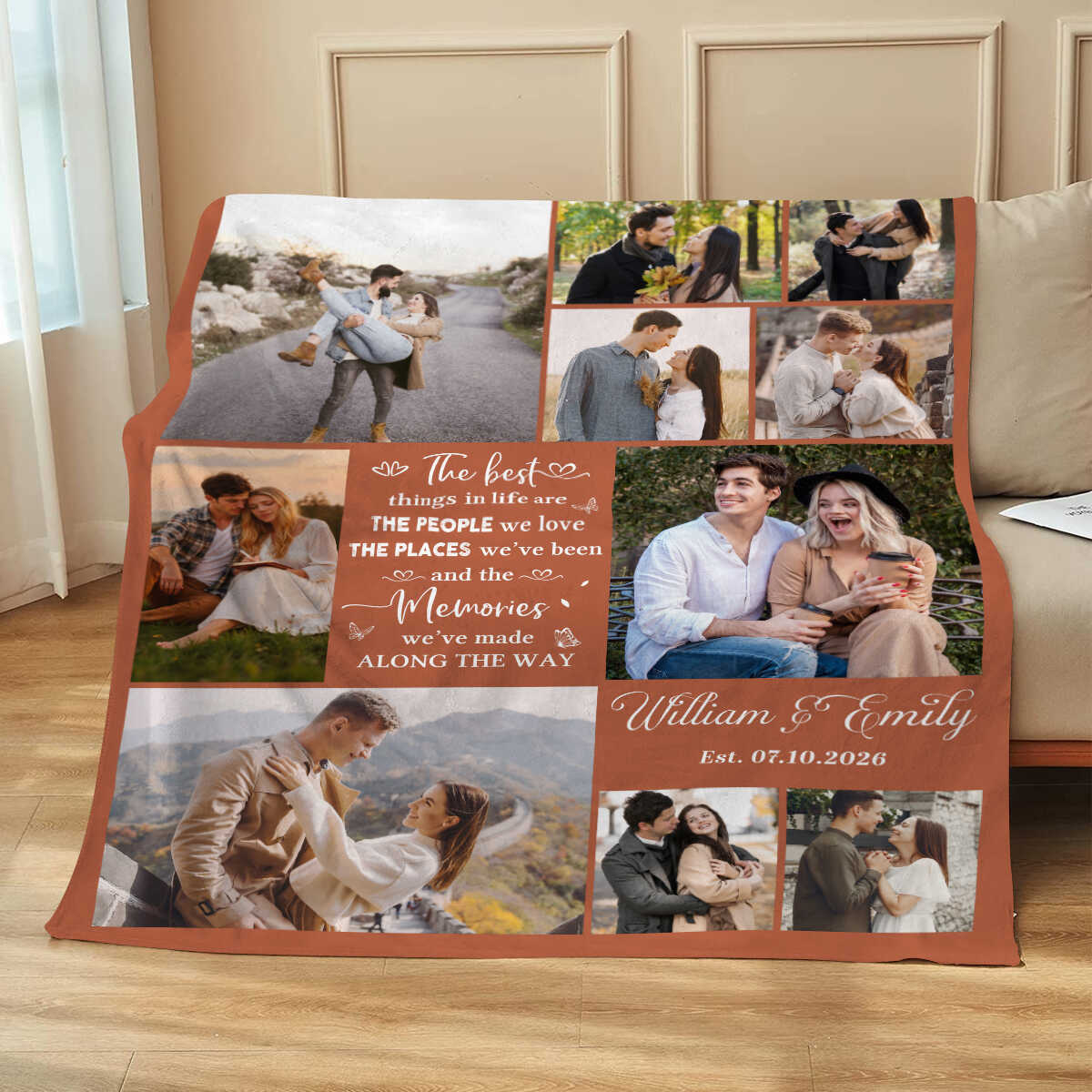 Personalized Couple Blanket with Photos, Custom Romantic Picture Blanket, Anniversary Gift For Couples, Love Story Throw Blanket, Wedding Gift, Valentine’s Day Blanket