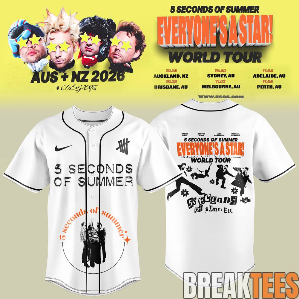 5 Seconds of Summer Everyone’s A Star! World Tour 2026 Jersey