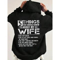 5 Things You Should Know About My Wife Funny Casual Street Fleece Fabric Hooded Perfect T-Shirts