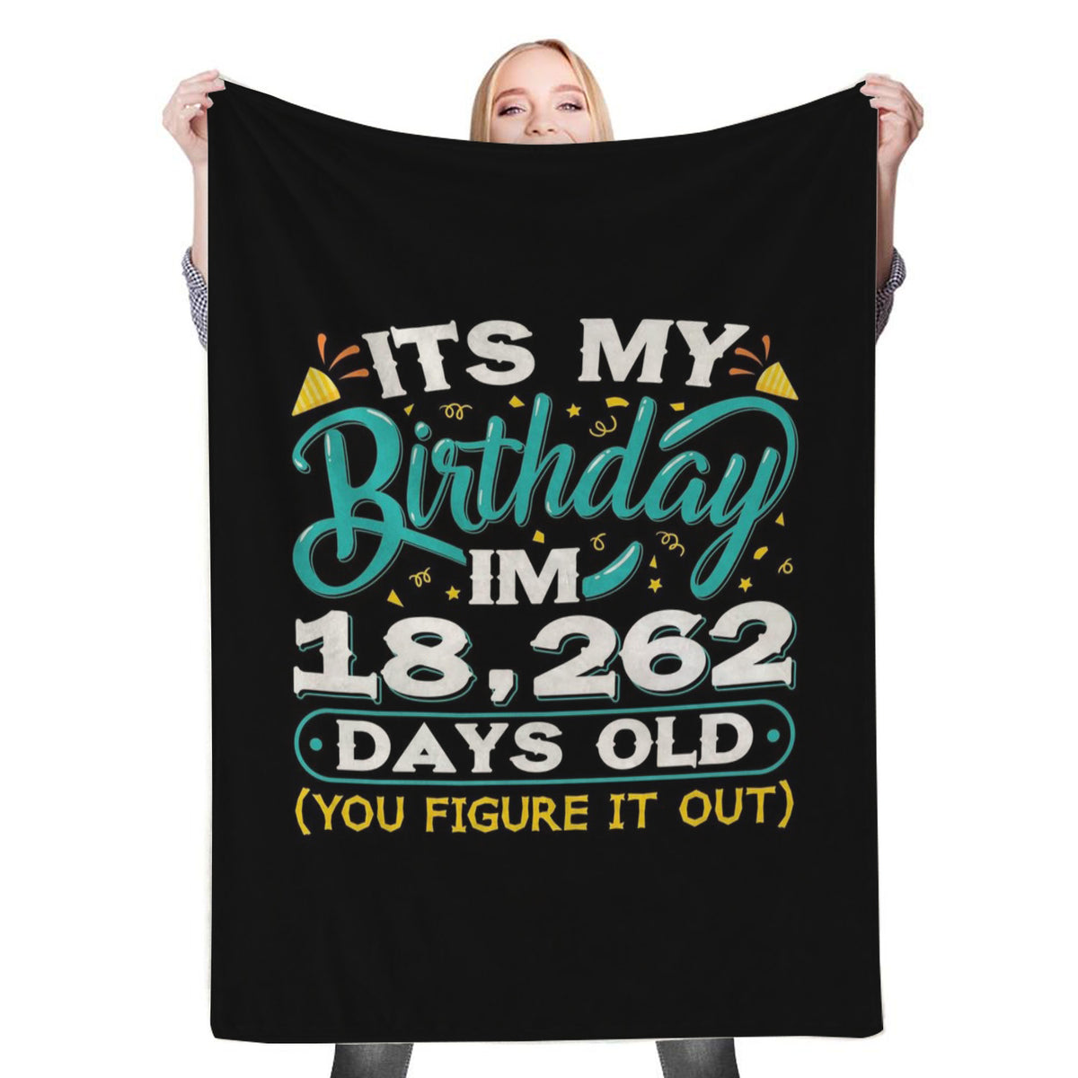50th Birthday Idea Funny Fleece Throw Blanket