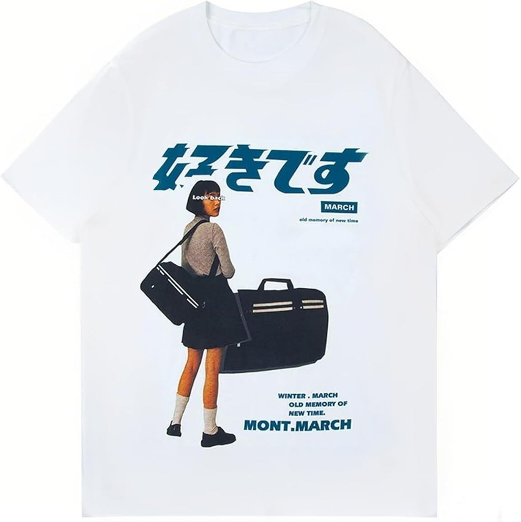 Oversized Graphic Tees Men Vintage Y2K Print Shirts Streetwear Unisex Harajuku T-Shirts