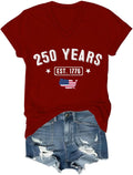 250th Anniversary American Flag Shirt, 250 Years America Shirts for Women Man