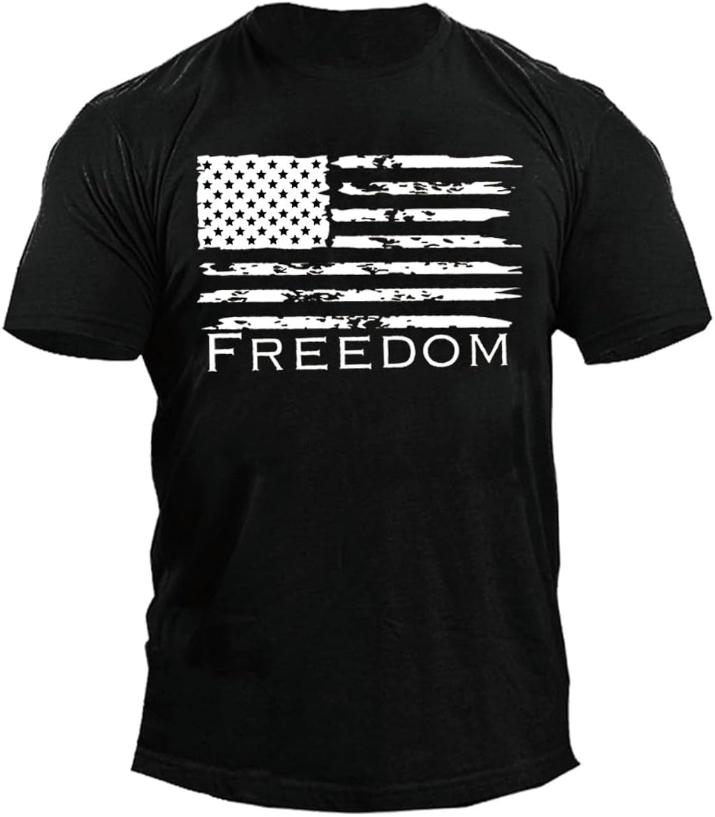 Mrocioa USA Flag 4th July American Red White Blue Star Stripes Patriotic T-Shirt Size M L XL XXL 3XL