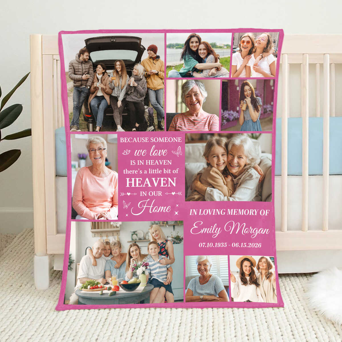 Personalized Memorial Blanket With Photos, Custom In Loving Memory Photo Collage Blanket, Loss Of Loved One Blanket, Bereavement Gift, Sympathy Gift