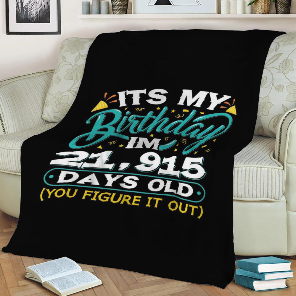 60th Birthday Idea Funny Fleece Throw Blanket