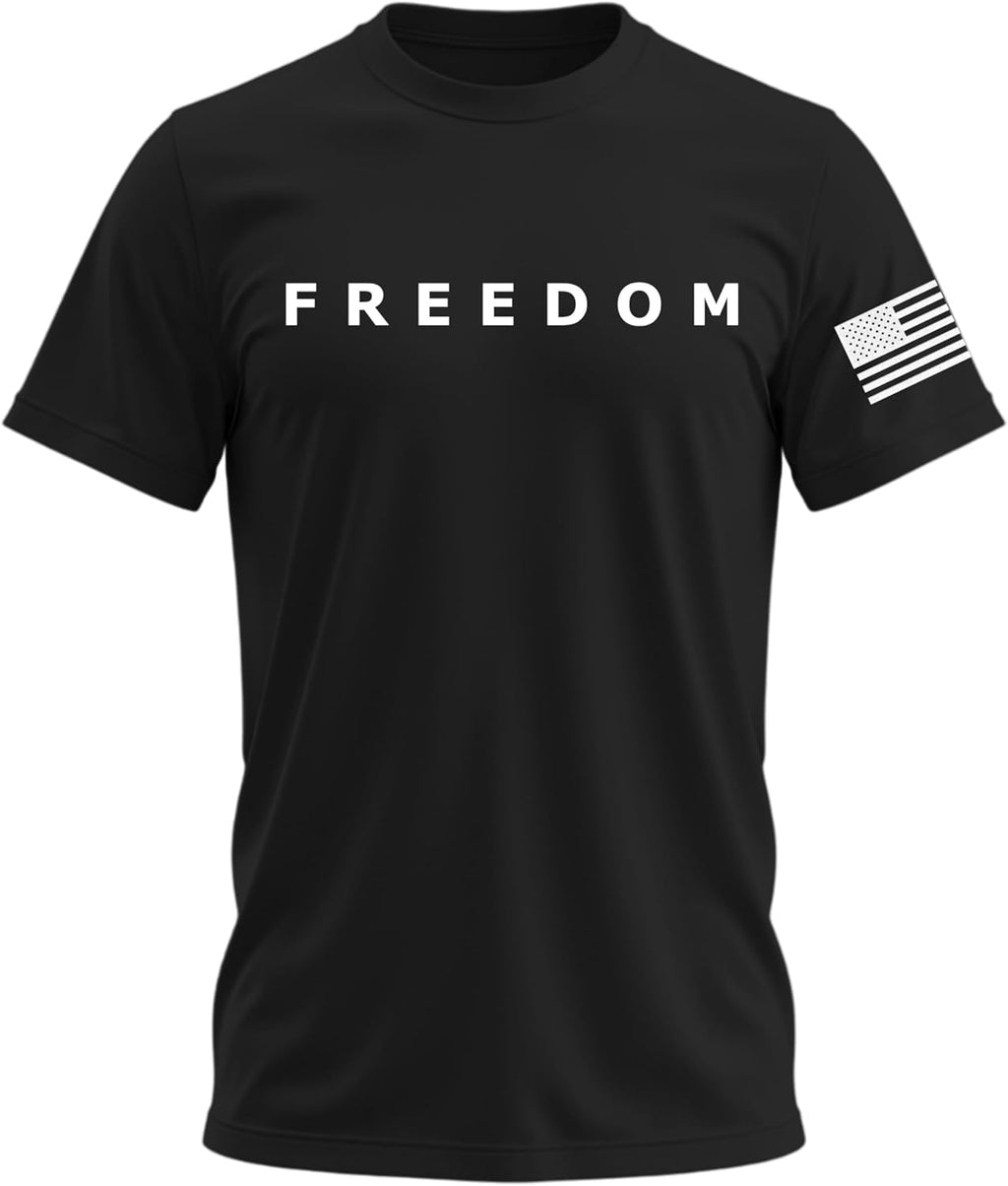 Freedom Shirt – Simple Freedom Text T Shirt for Men & Women Patriotic Men's Tshirts Graphic Tee