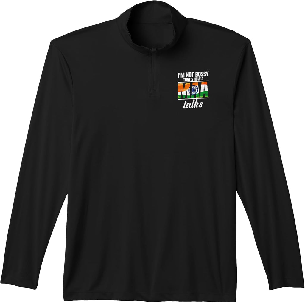 Gujarati Hindu Indian Flag Desi Hindu Majama Gujarat Performance Quarter-Zip Top