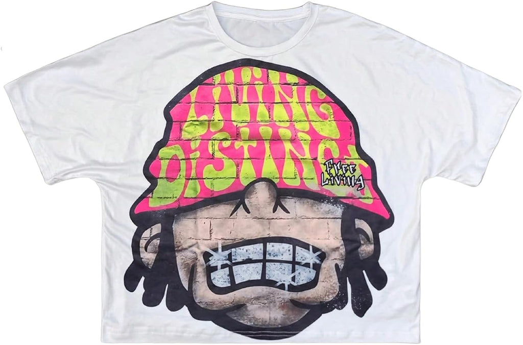 Men's Cartoon Graphic Tee Shirts Y2K Short Sleeve Crew Neck Summer Cool T-Shirt Streetwear