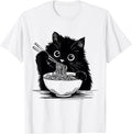 Retro Cats Japanese Food Lovers Men Women Kids Tee