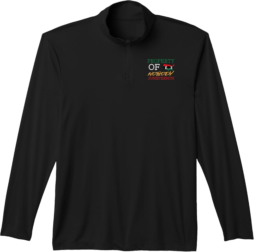 Juneteenth Property of Nobody African American Women Men Kid Performance Quarter-Zip Top