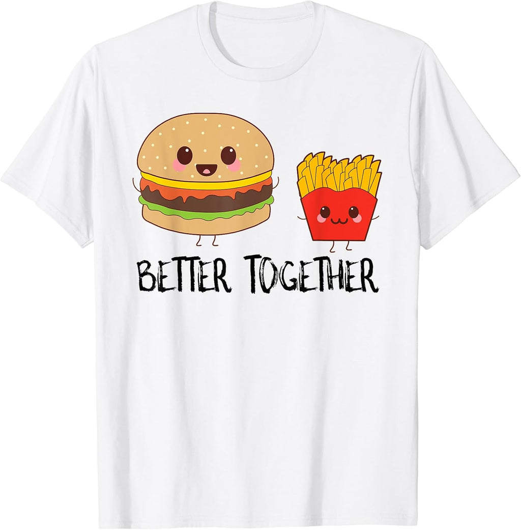 Burgers and Fries Kawaii Funny Matching T Shirts