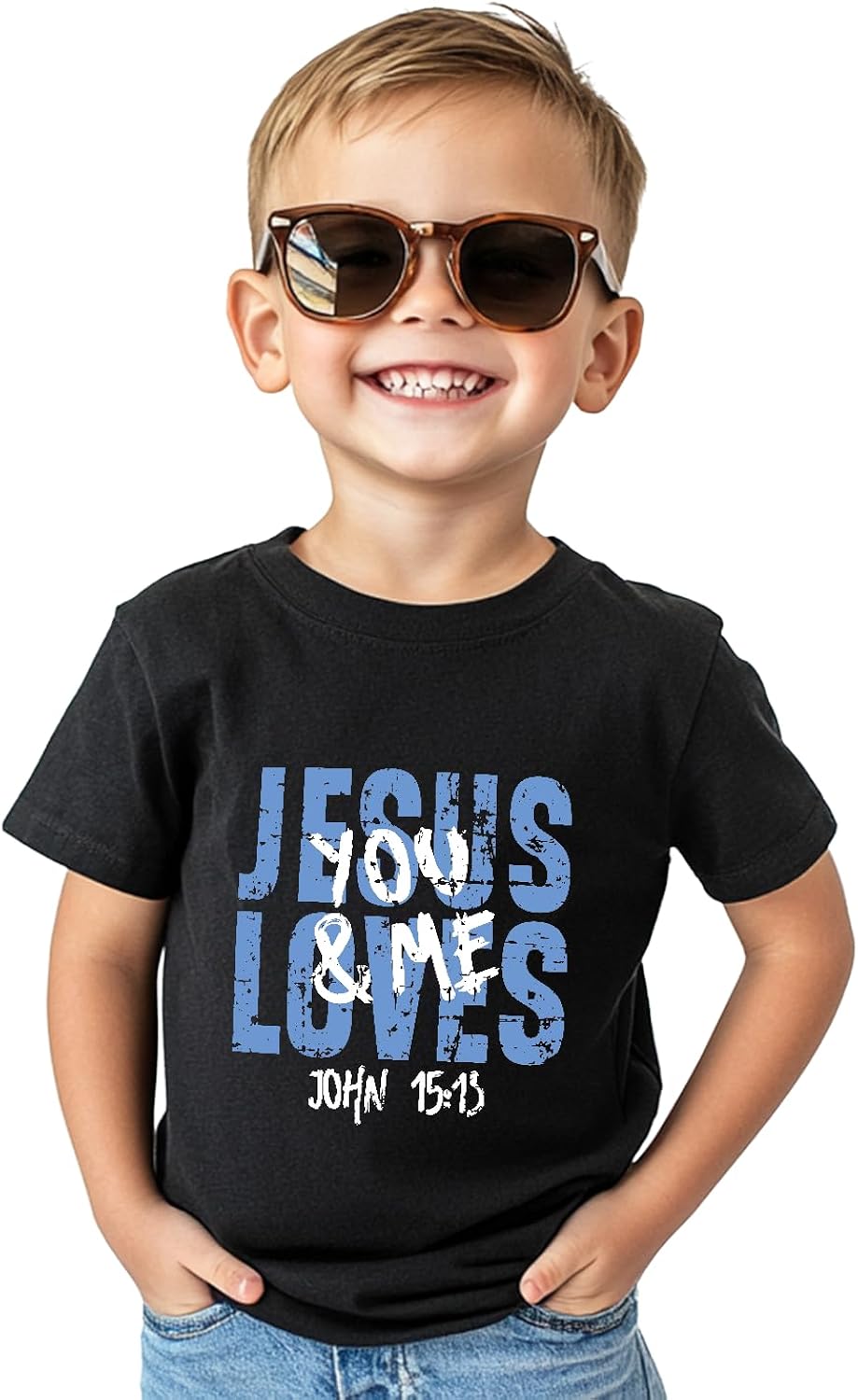 Jesus Shirt for Kids Girls Boys Jesus Loves You Christian Easter T-Shirts Funny God Short Sleeve Tops Graphic Tee 2-8 Years